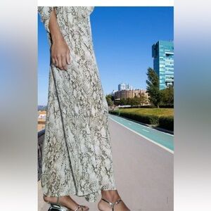 ZARA snake print chiffon trousers